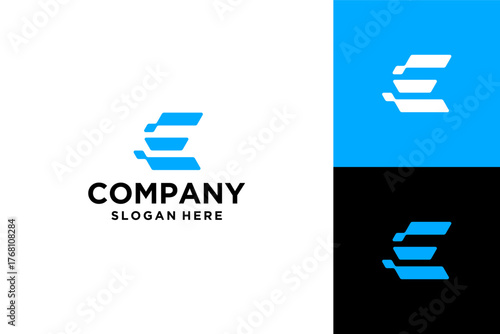 letter E logo design vector