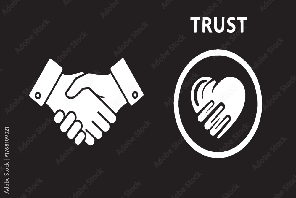 Obraz premium Handshake and Heart Symbol Representing Trust