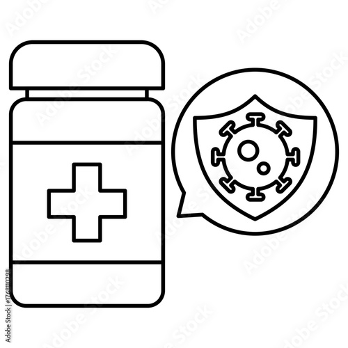 Antibiotic resistant outline icon