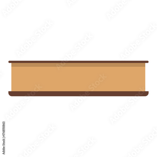 Wooden table front view - simple illustration of a flat surface with brown legs for dining or work