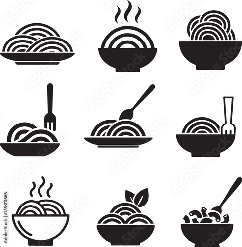 Pasta icons set