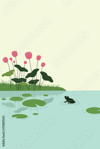 Frog in a Lotus Pond