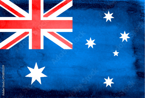 オーストラリア　国　旗　和紙　背景