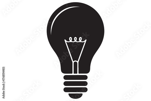 Light bulb icon illustrated with editable one line drawing for modern vector art
