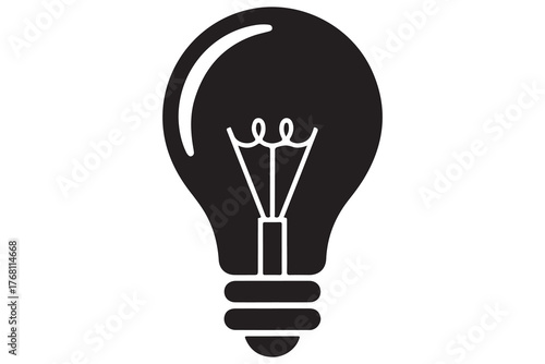 Light bulb icon illustrated with editable one line drawing for modern vector art
