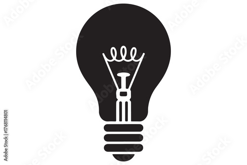 Light bulb icon illustrated with editable one line drawing for modern vector art

