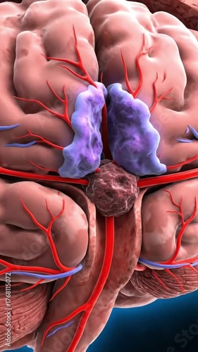 Stroke Brain Blood Clot – 3D Cerebral Artery Blockage Animation