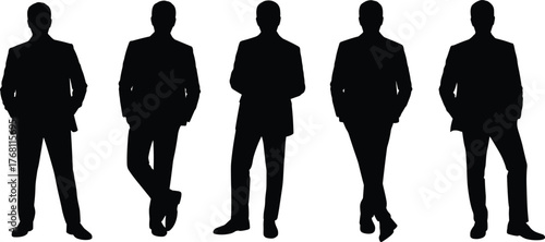 Businessmen silhouettes, professional men group, corporate team, leadership concept, formal attire, office professionals, teamwork illustration, confident executives, business unity