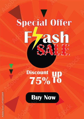 Flat black friday vertical poster template