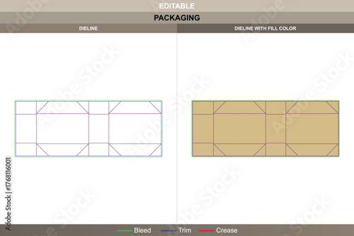Kraft gift box dieline created through clean vector workflow smooth printing setup and neat die line panels that support a natural packaging appearance