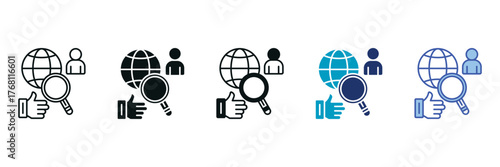 Sourcing Icon Set Consisting of Multiple Styles Vector Illustration