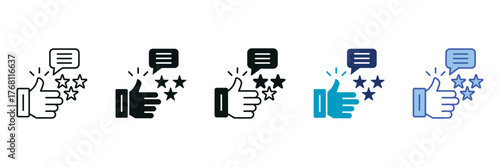Feedback Icon Set Consisting of Multiple Styles Vector Illustration