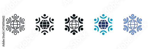 Diversity Icon Set Consisting of Multiple Styles Vector Illustration