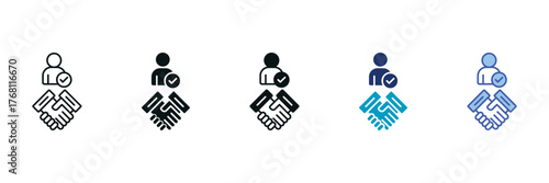 Hired Icon Set Consisting of Multiple Styles Vector Illustration