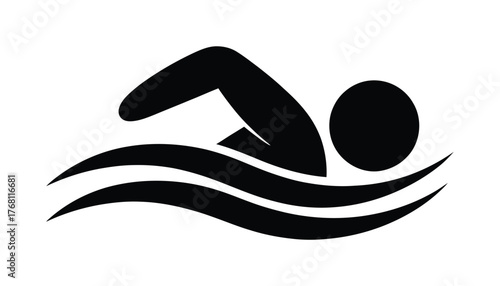 Swimming icon sport and fitness vector illustration