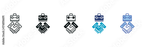 Business Icon Set Consisting of Multiple Styles Vector Illustration
