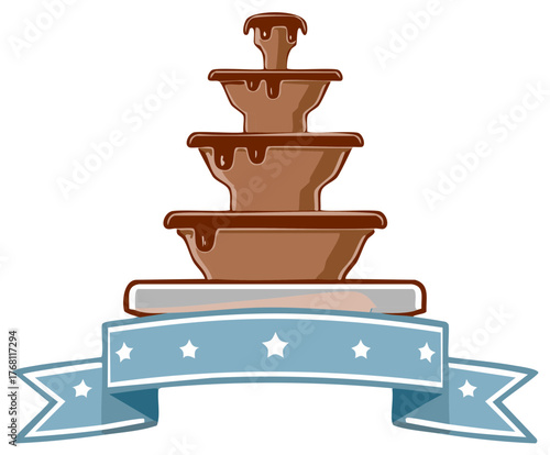 Chocolate Fountain Celebration Banner Sweet Treat Indulgence