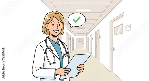 Single Line Drawing of a Joyful Woman Jumping for Happiness with Arms Outstretched Against Abstract Shapes, Illustrating Freedom and Wellness for Healthcare Marketing and Lifestyle Presentation (minim