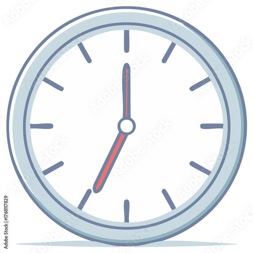 Clock face shows the time seven o'clock watches hour hand minute midnight lunchtime design