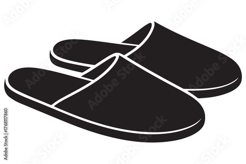 Flip flops vector  minimalist slipper silhouette
