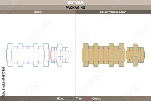 Rotating magnetic gift box dieline in a refined vector format for polished printing and luxury packaging design with strong structure and precise die line setup for assembly