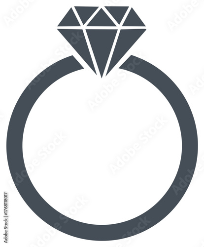 Diamond ring illustration engagement symbol of love and commitment promise jewelry