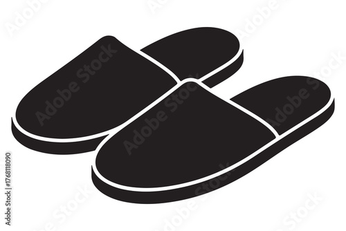 Flip flops vector  minimalist slipper silhouette

