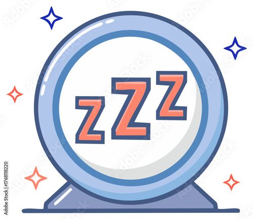 Crystal Ball with Zzz Symbol Symbolizing Sleep Dreams and Rest