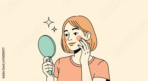 Elegant Horse and Woman in Single Line Art: A Gentle Interaction, Minimalist Design for Equine Love, Modern Connection, Pet Care, Veterinary Illustrations, Serene Beauty, Tan and Teal Accents on White