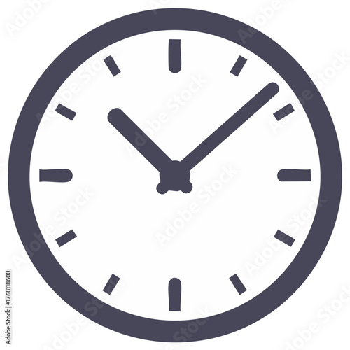 Simple dark gray analog clock face with hour and minute hands indicating approximately 10:10