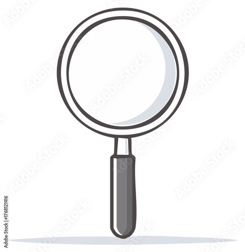 Cute hand drawn magnifying glass doodle illustration for search discover and zoom concept