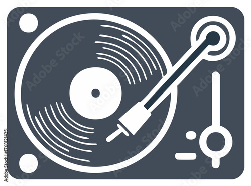Stylized Illustration of a Vinyl Record Player