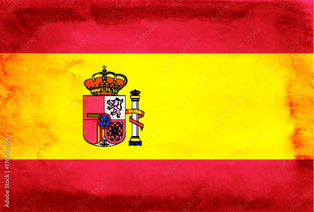 Fototapeta premium スペイン 国 旗 和紙 背景