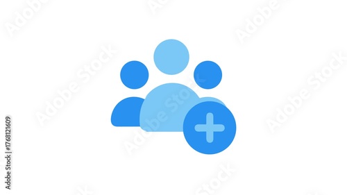 New user group icon in flat blue style design