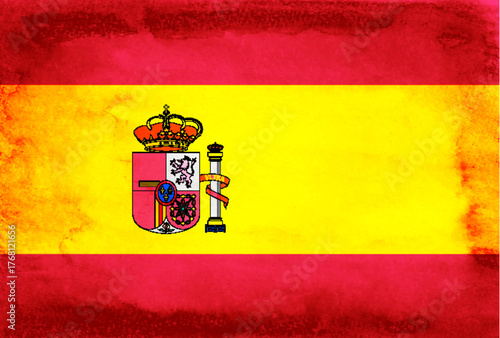 スペイン　国　旗　和紙　背景