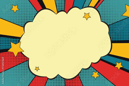 colorful abstract comic style background with bubble place for your text