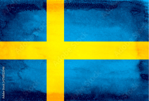 スウェーデン　国　旗　和紙　背景