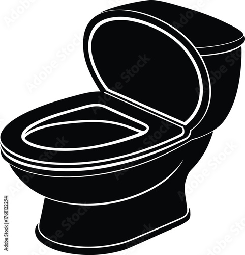 Toilet seat silhouette vector illustration