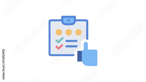 Checklist with thumb up icon, task management concept image