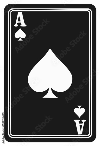 Classic Ace of Spades playing card in bold black and white design a timeless symbol of luck fortune and gambling games