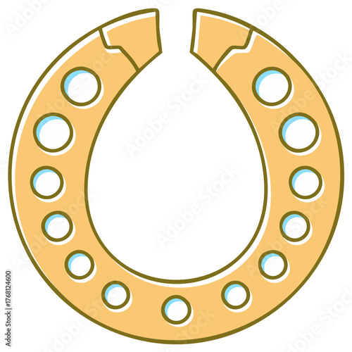 Stylized Horseshoe Graphic with Holes for Luck and Gaming Designs