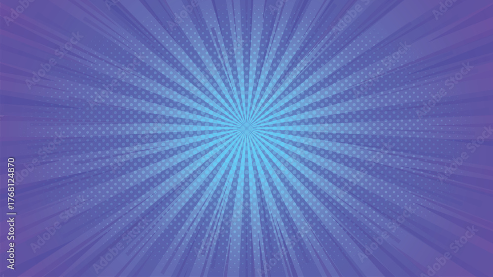 Fototapeta premium blue sunburst abstract comic background with rays