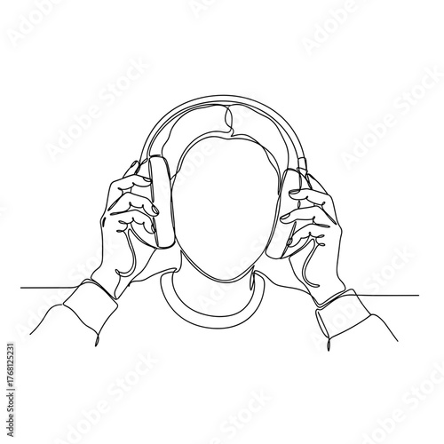 Hands putting on earmuffs symbolizing protection from cold