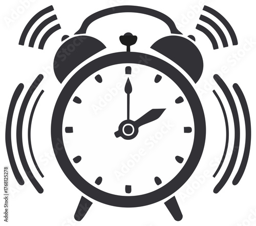 Ringing Alarm Clock Illustrating Time Management And Morning Awakening
