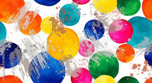 Watercolor Splashes: A Vibrant Symphony of Colorful Circles and Expressive Brushstrokes