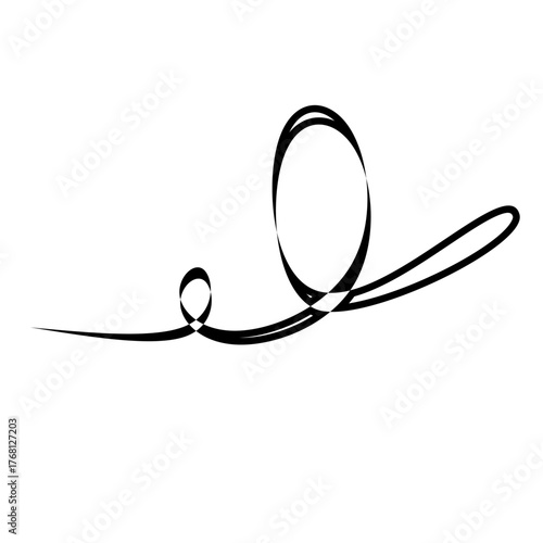 Elegant symmetrical flourish with flowing loops and balanced curves, perfect for wedding stationery, certificates, branding accents, or classic decorative layouts.