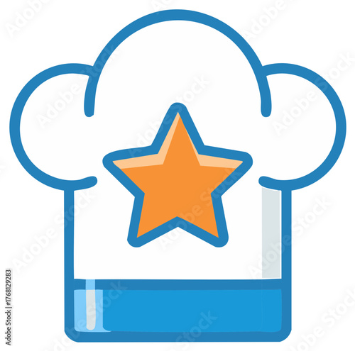 Elegant chef hat with star insignia promoting culinary excellence and professional gastronomy