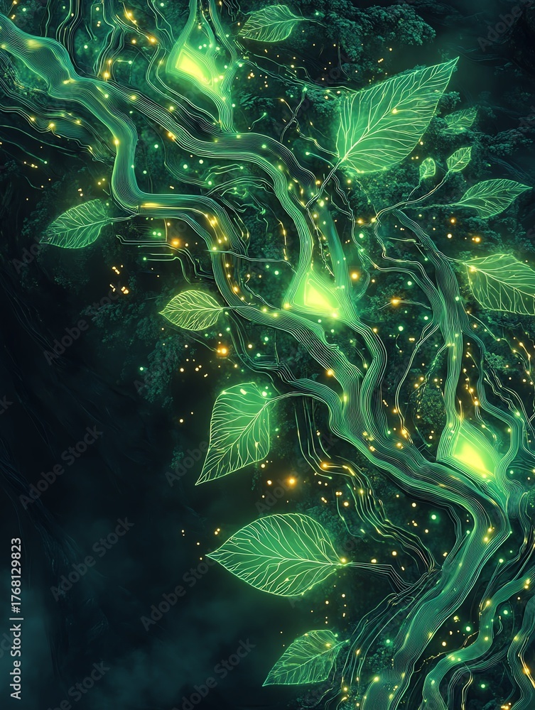 Fototapeta premium Futuristic abstract eco illustration