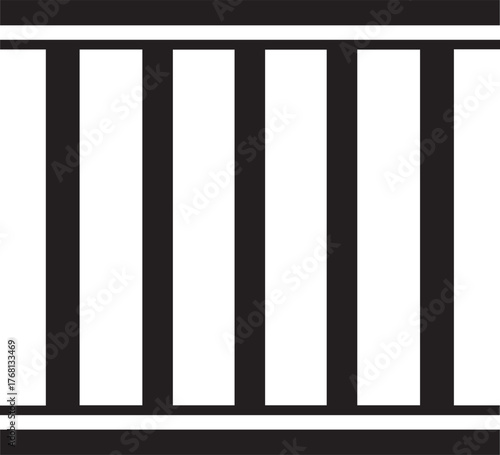 Five Black Vertical Bars in a Row parallel lines