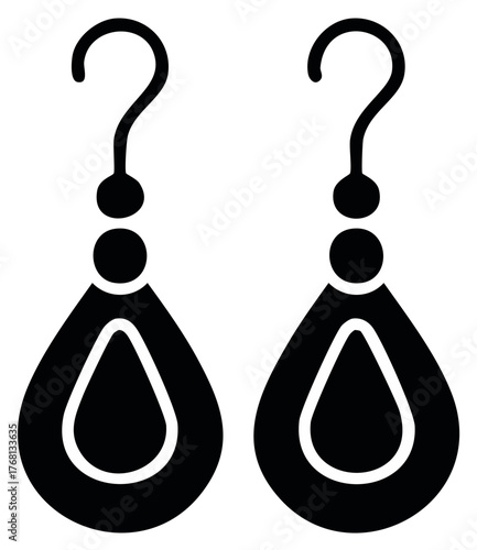 Stylized Question Mark Earrings Abstract Silhouette Icon